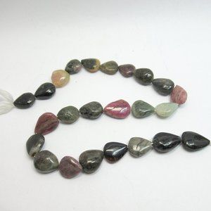 Tourmaline teardrop bead strand